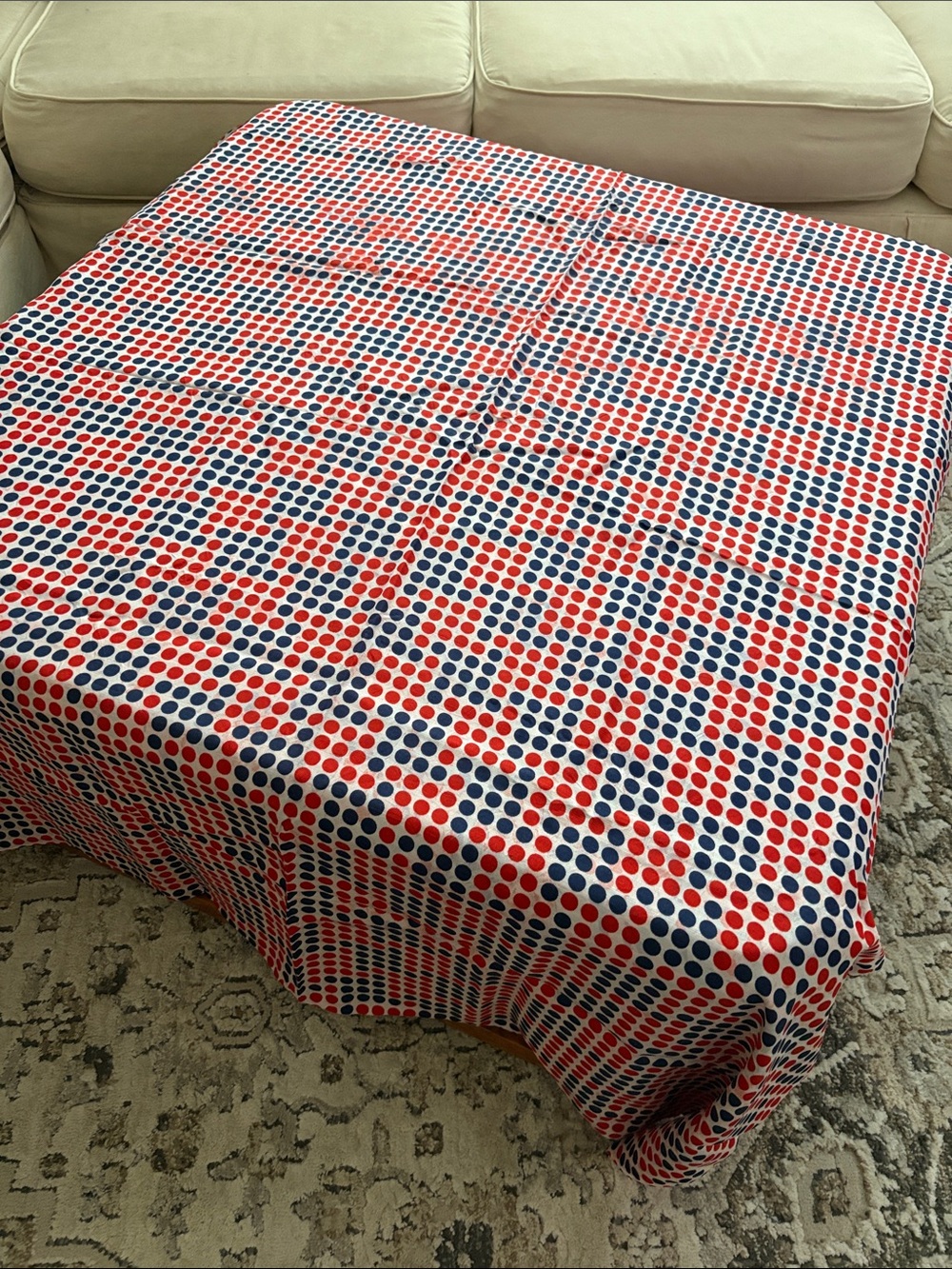 Red White and Blue Material. 12x44. Great for Holiday table cover